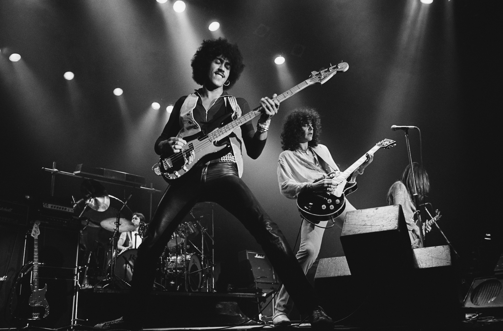 Irish rock band Thin Lizzy performing at Wembley Empire Pool, London,