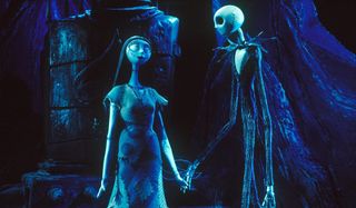 Sally and Jack Skellington in The Nightmare Before Christmas