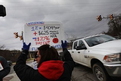 Teachers on strike in West Virginia, March 2018