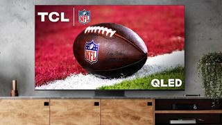 TCL QM8 Mini-LED TV with football