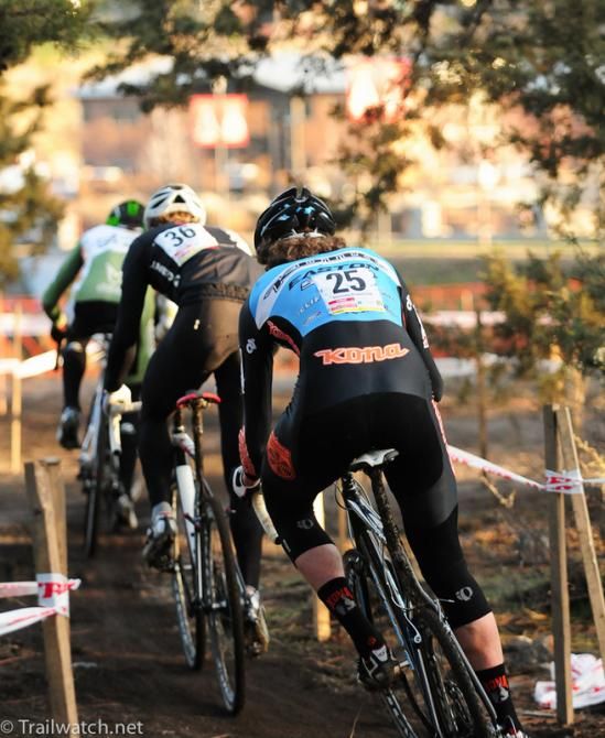 Barry Wicks (Kona) riding through the trees