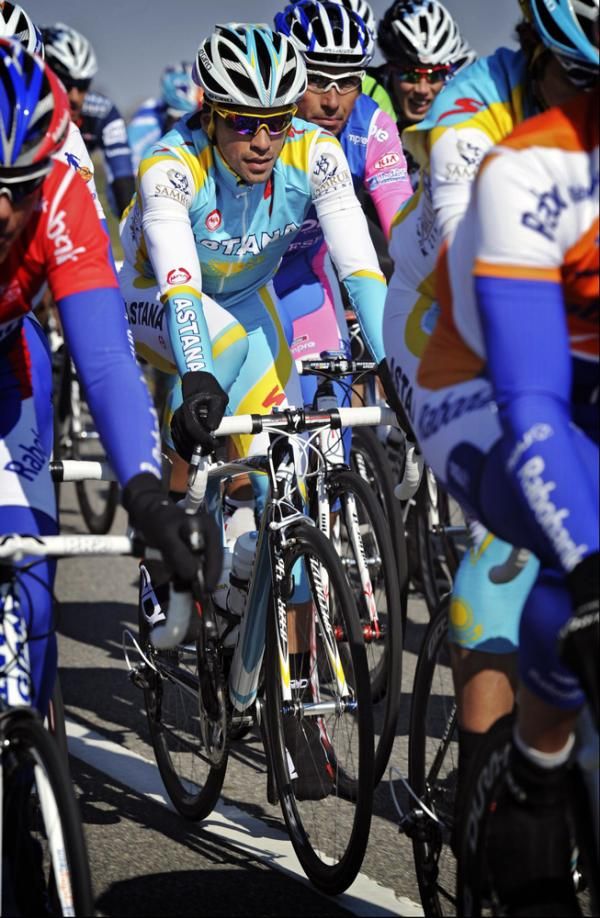 Alberto Contador (Astana) in the Paris-Nice peloton on stage two