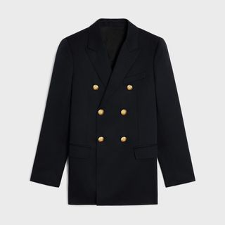 Celine Black Double-Breasted Long Blazer