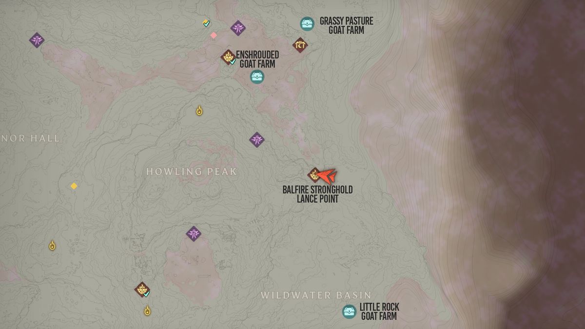 Enshrouded map highlighting where to get the Fluffy set cosmetics