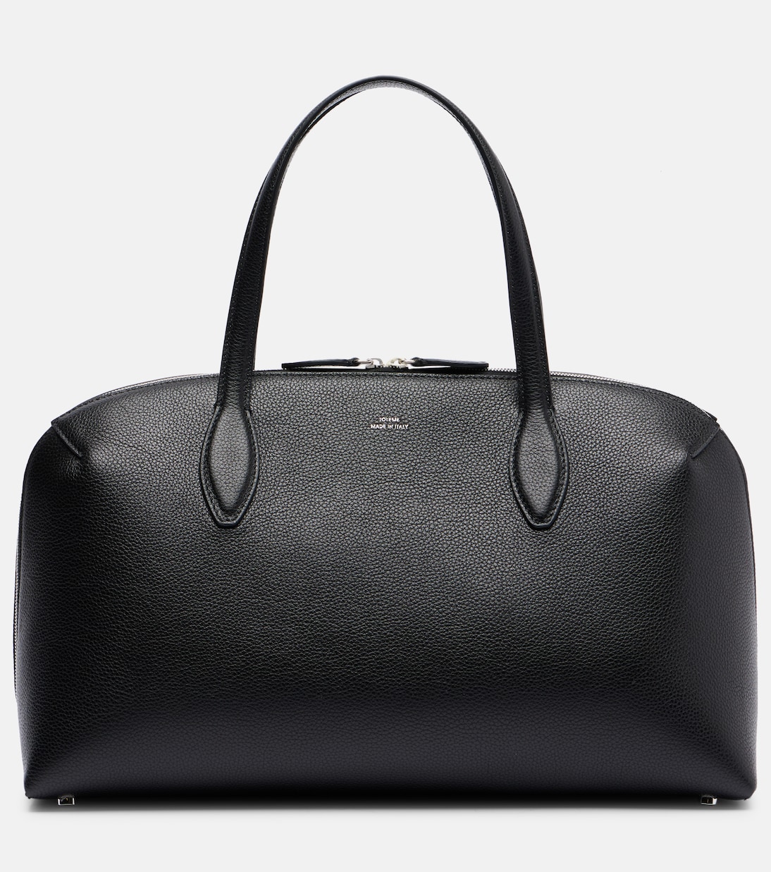 Day Medium Leather Tote Bag in Black - Toteme