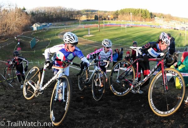 Riders running on the Tom Stevens designed course