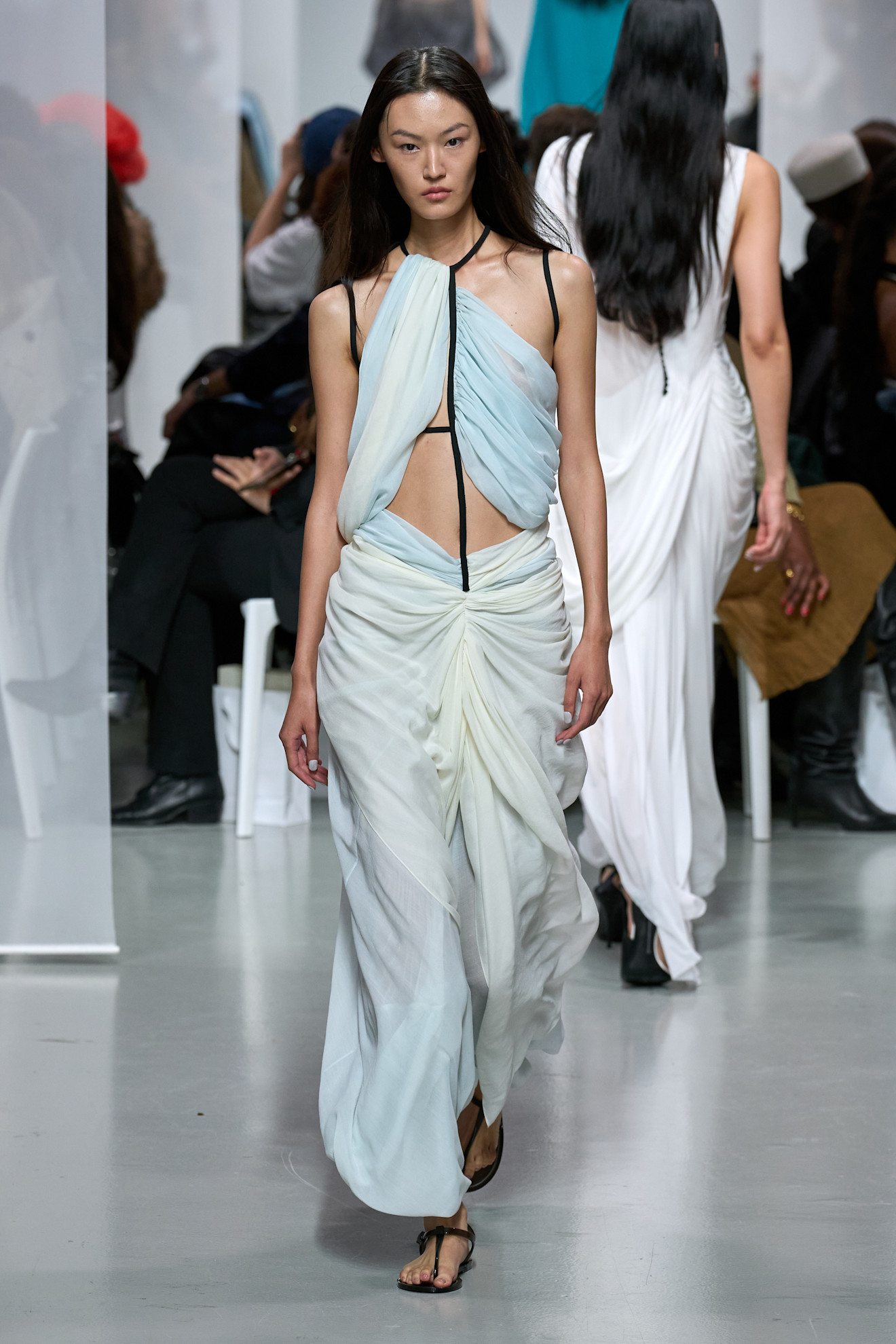 Flip flops on the Christopher Esber spring/summer 2025 runway.