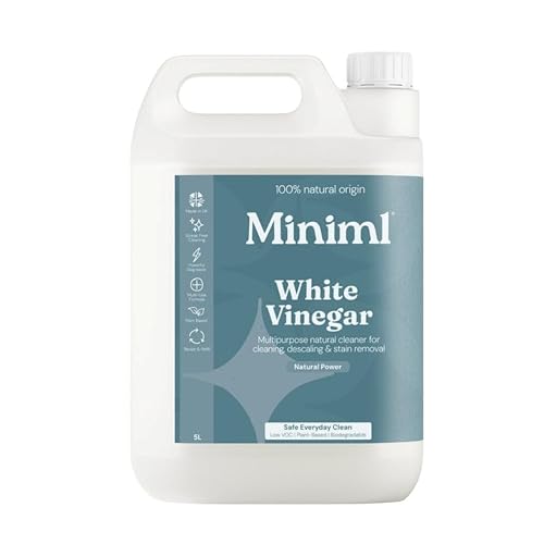 Miniml Eco White Vinegar Cleaning - All Natural Multi-Surface &amp;amp; Multi-Purpose Cleaner, Limescale Remover, Laundry Softener &amp;amp; More - 100% Vegan &amp;amp; Cruelty Free (5l (pack of 1)