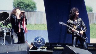 Black Sabbath live in California, 1982, with Tony Iommi on guitar and Ronnie James Dio fronting the band