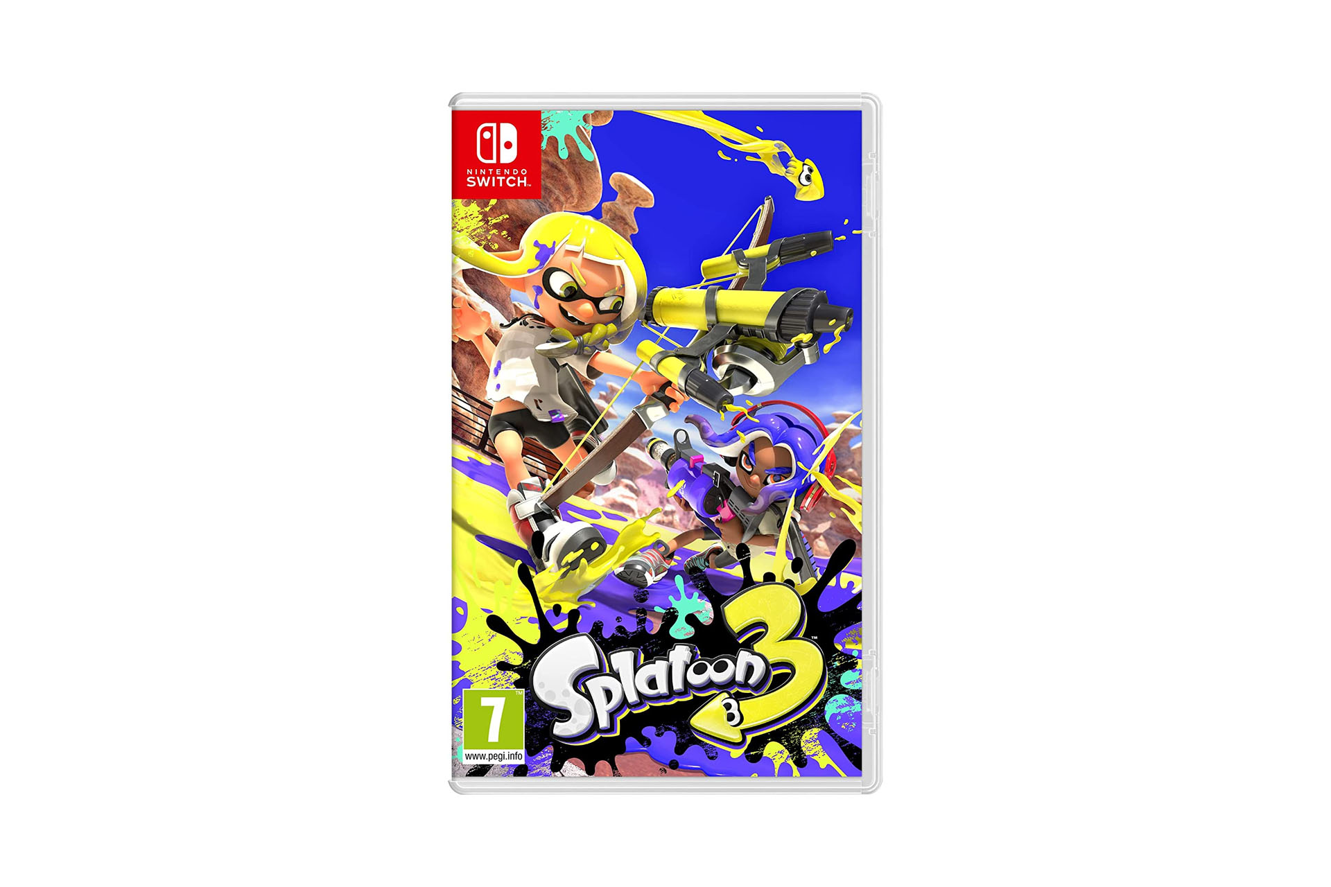 A product shot of Splatoon 3 on the Nintendo Switch
