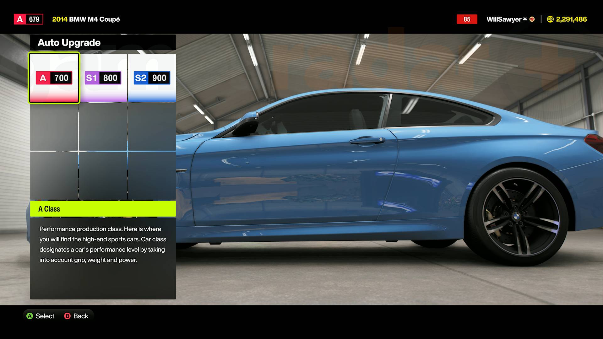 Forza Horizon 6 auto upgrade to A class, S1 class, or S2 class for BMW