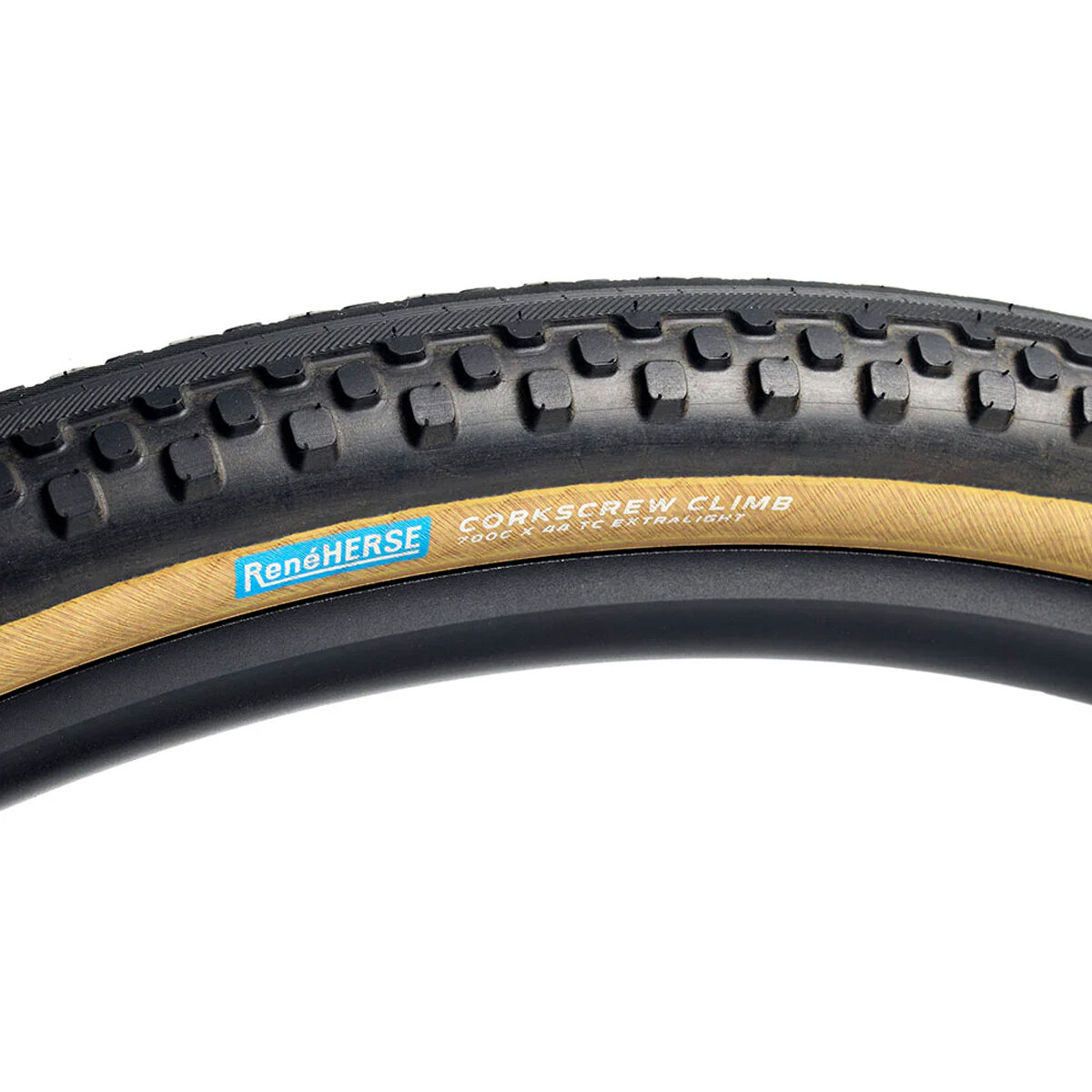 Ren&amp;eacute; Herse Corkscrew Climb semi-slick gravel bike tyre in light tan 44mm