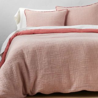 Textured Chambray Cotton Duvet Cover & Sham Set