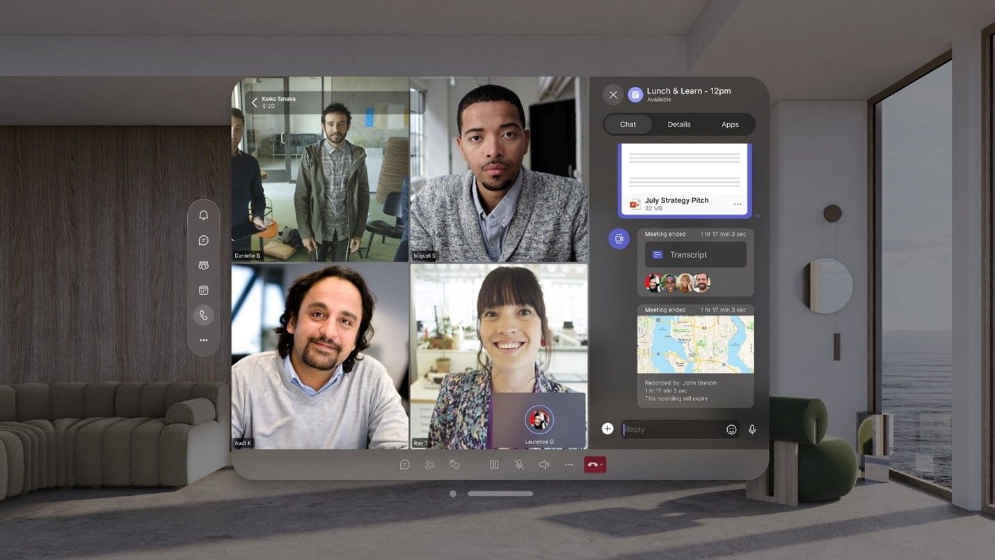 برنامه Microsoft Teams Apple Vision Pro