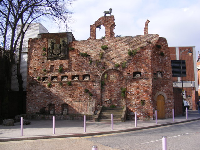 Ruins of old brick building