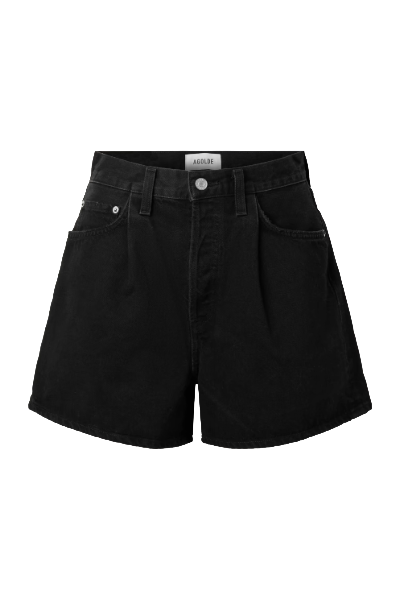 AGOLDE, Rhoda Pleated Organic Denim Shorts