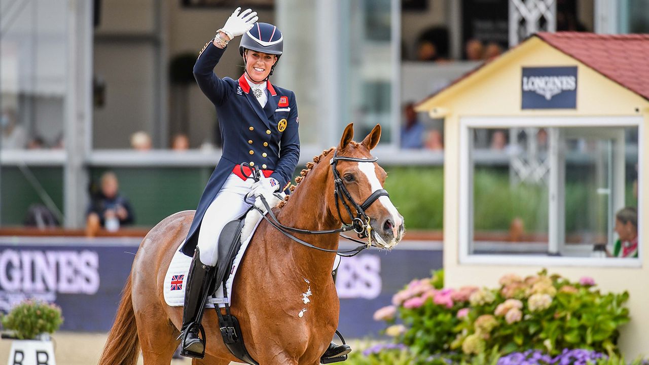 Charlotte Dujardin and Gio at the European Dressage Championships 2021.