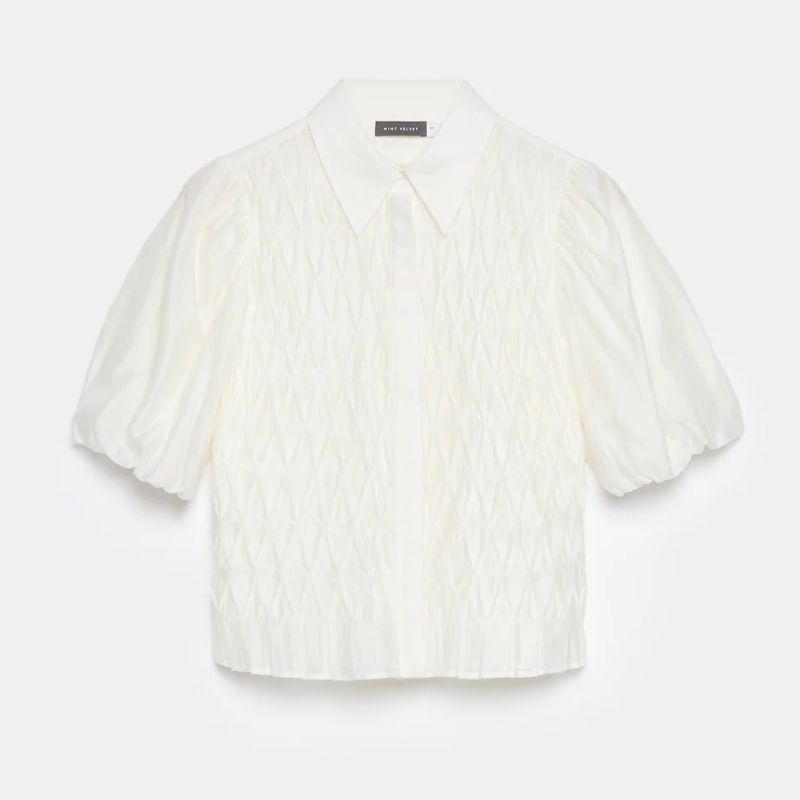 white puff sleeve blouse from Mint Velvet
