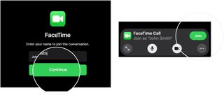 To join FaceTime on the web, click on the weblink sent by the FaceTime host. Add your name, then select Continue. Click Join and wait to be left into the chat.