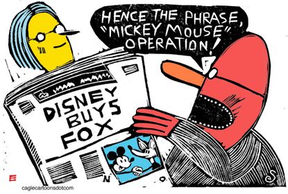 Editorial Cartoon U.S. Disney Buys 20th Century Fox