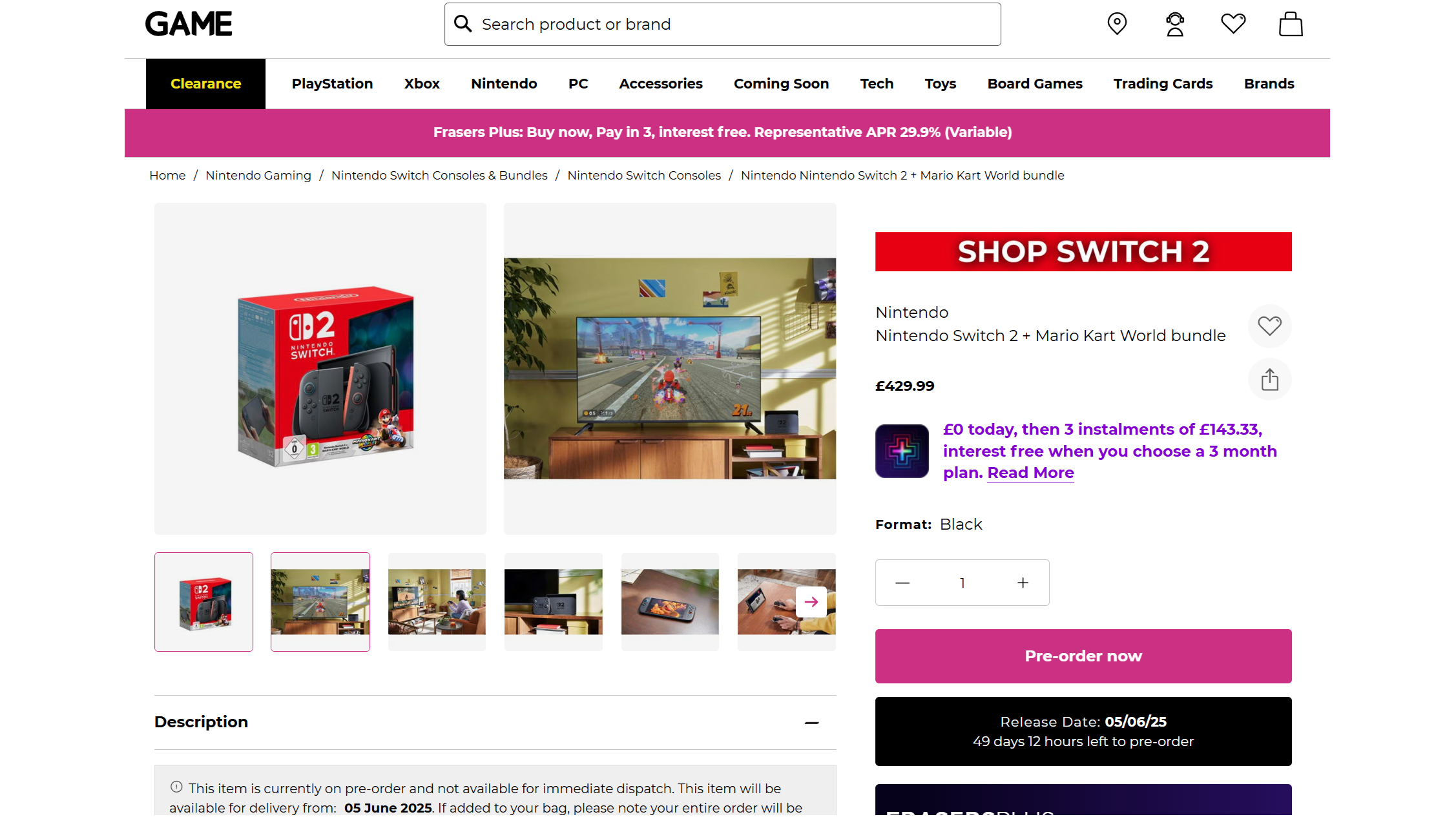 Game Switch 2 pre-order