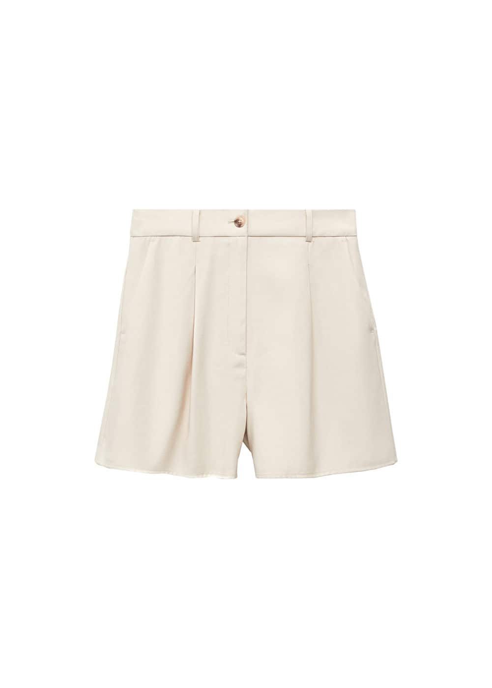 Pleated High-Waist Shorts - Women