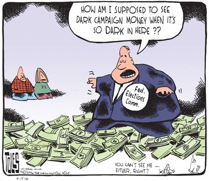 Political cartoon U.S. Election Funds 2016