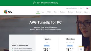 AVG TuneUp website screenshot