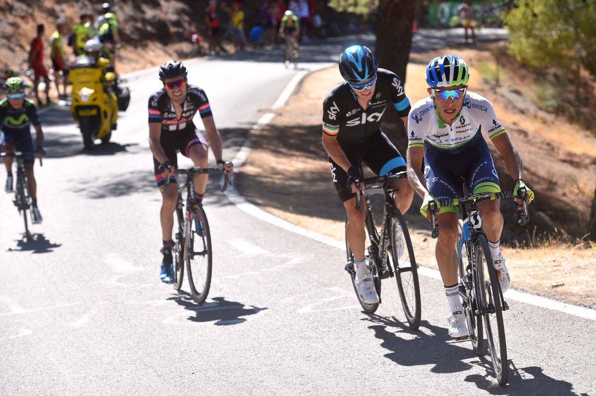 Esteban Chaves (Orica-GreenEdge) attacks