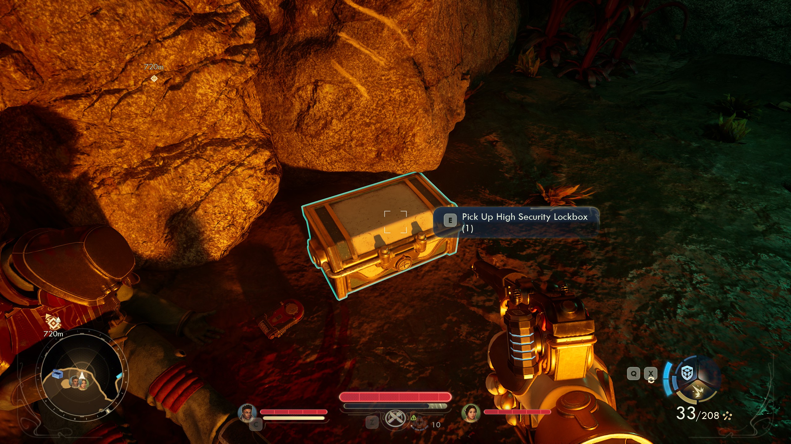 Outer Worlds 2 High Security Lockbox next to a body