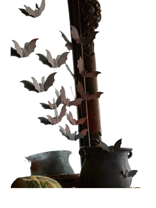 Iron Bat Wall Decor, Set of 18