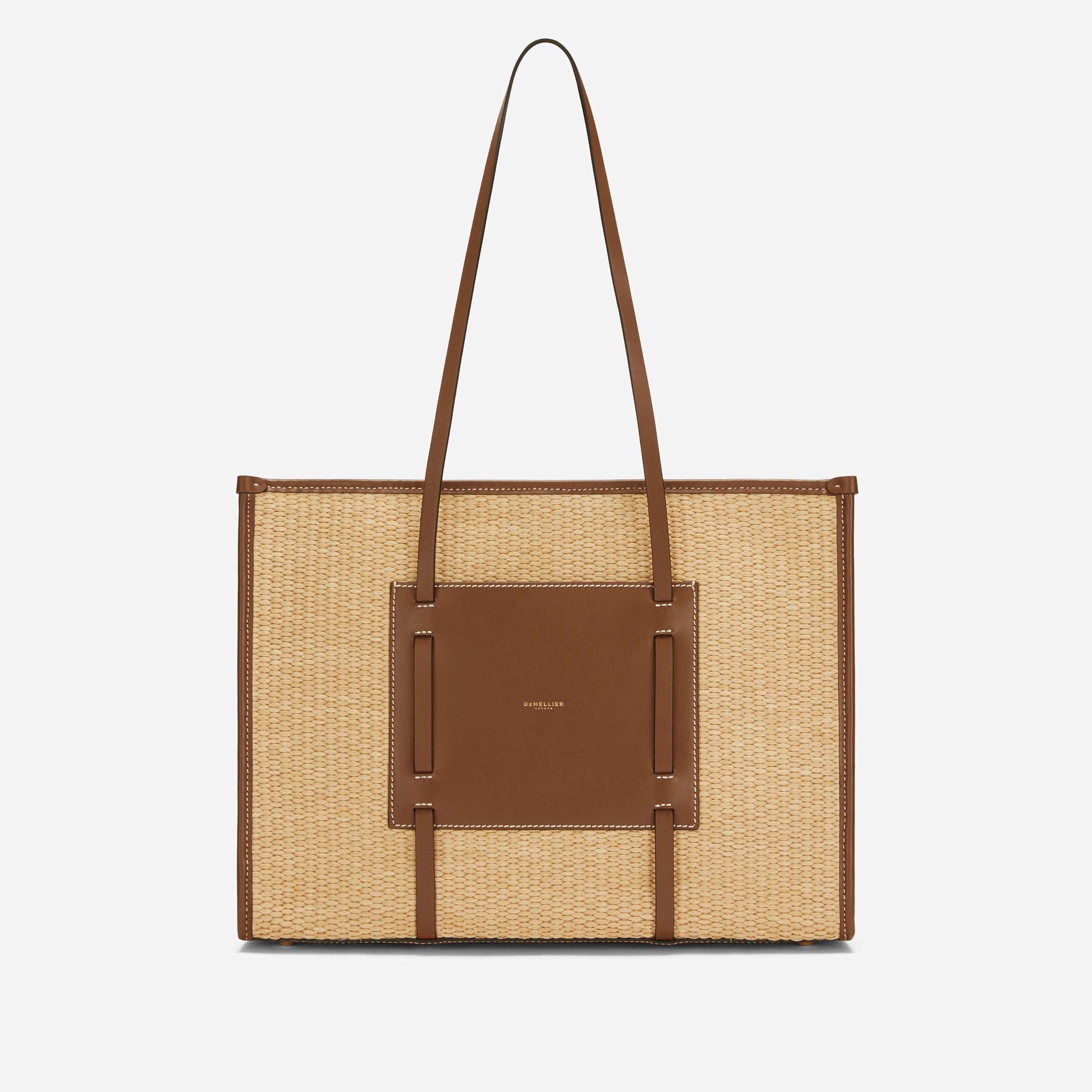 The Capri | Warm Raffia Tan Smooth Ecru Stitching | Demellier
