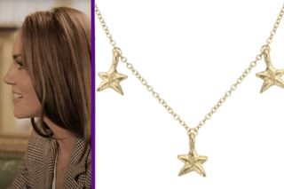 Kate Middleton wearing Daniella Draper three star gold necklace during podcast