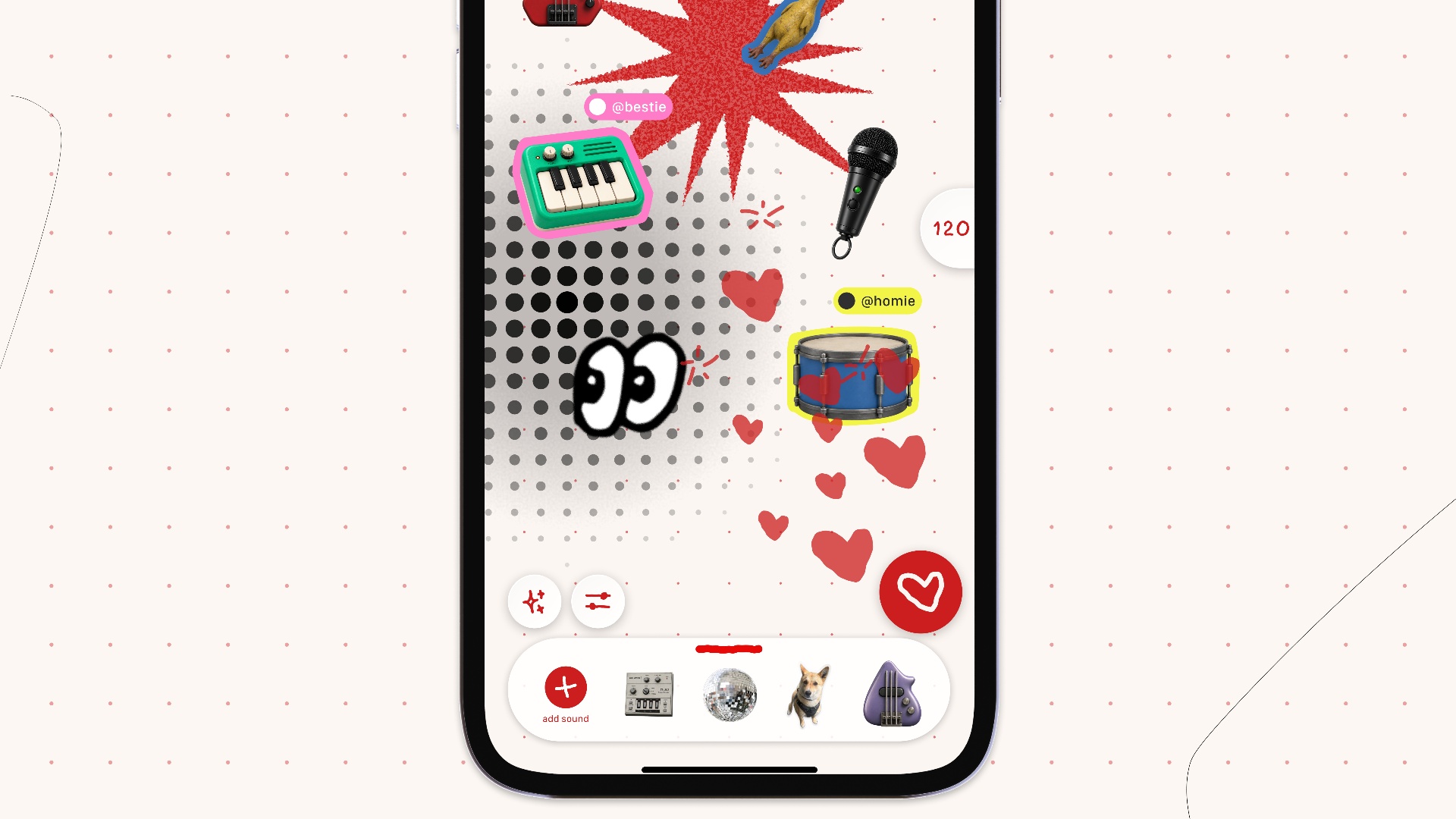 A smartphone with the Bop interface, a music-mixing app from A Vinyl Bar in Shibuya