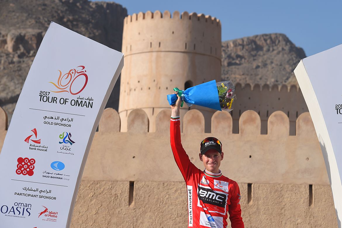 Hermans on the stage 5 podium