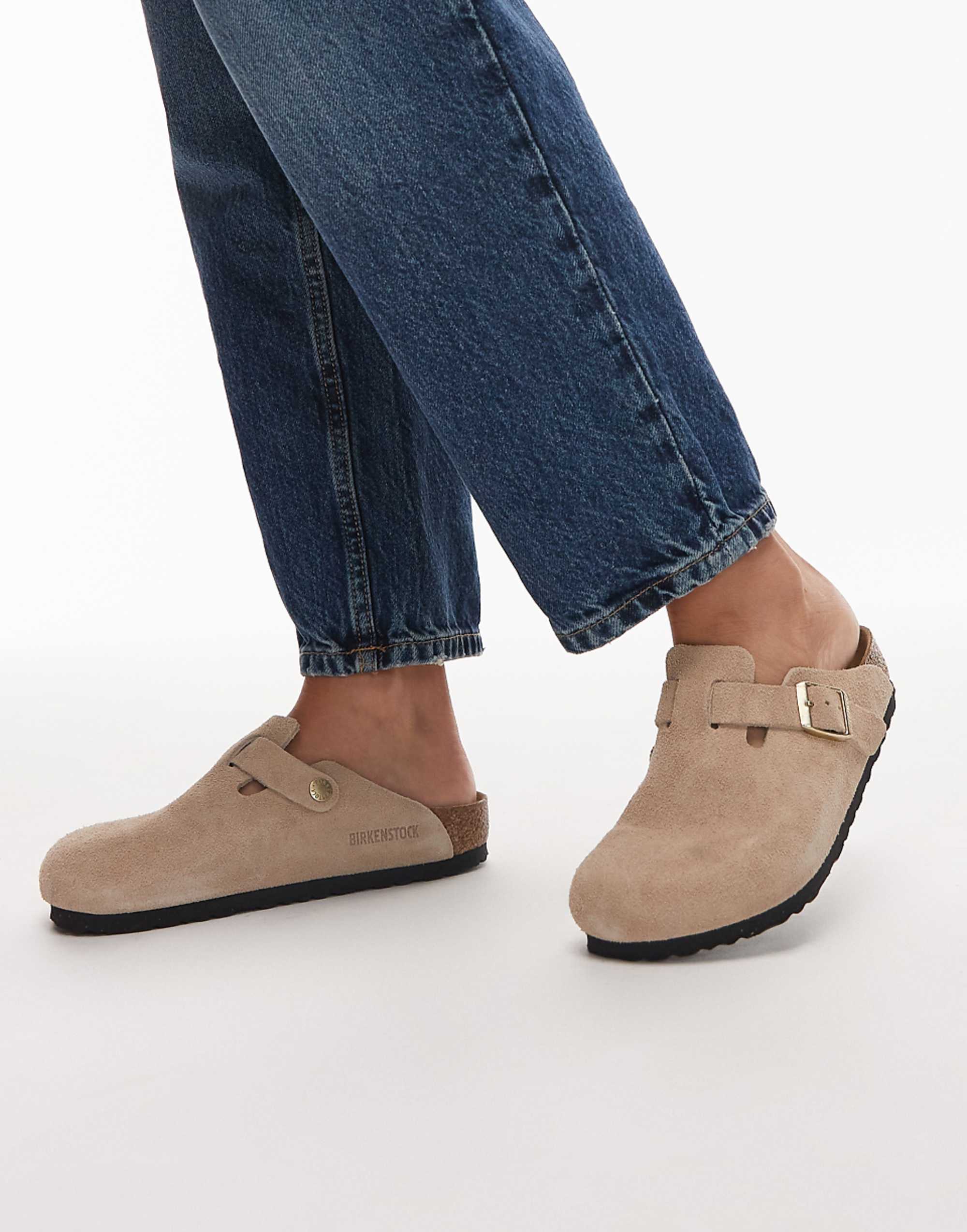 Birkenstock Boston Suede Clog in Sandcastle