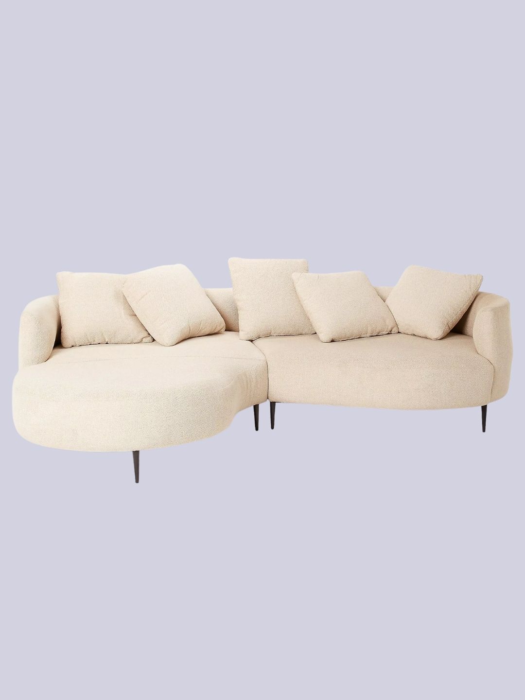 John Lewis, Lozenge Grand 5 Seater Chaise End Sofa in Twisted Boucle Putty