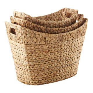 Casafield Set of 3 Oval Baskets with Handles