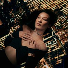 Bella Hadid poses wearing Chopard jewelry 