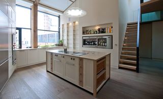 Technology in the apartment is pushed to the fore, such as the high-end enomatic wine dispenser in the kitchen