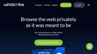 Windscribe VPN website screenshot