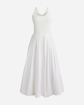 Fitted Tank Dress With Poplin Bubble Skirt