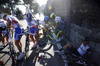 A crash in the 2016 Milan-San Remo