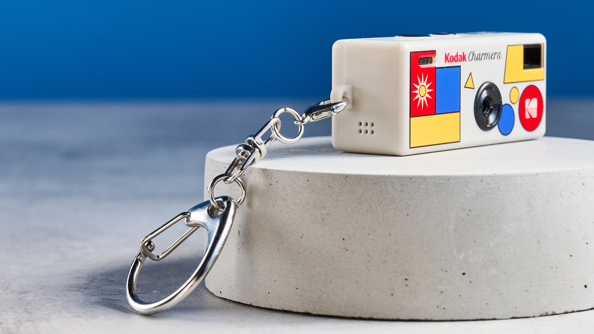 A Kodak Charmera keychain camera