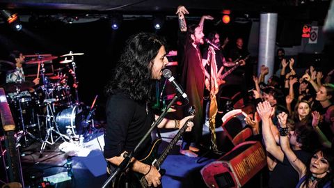 Orphaned Land on stage at the Borderline