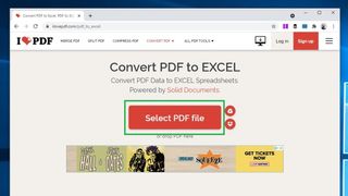 How to convert a PDF to Excel step 2: Upload the PDF file you want to convert