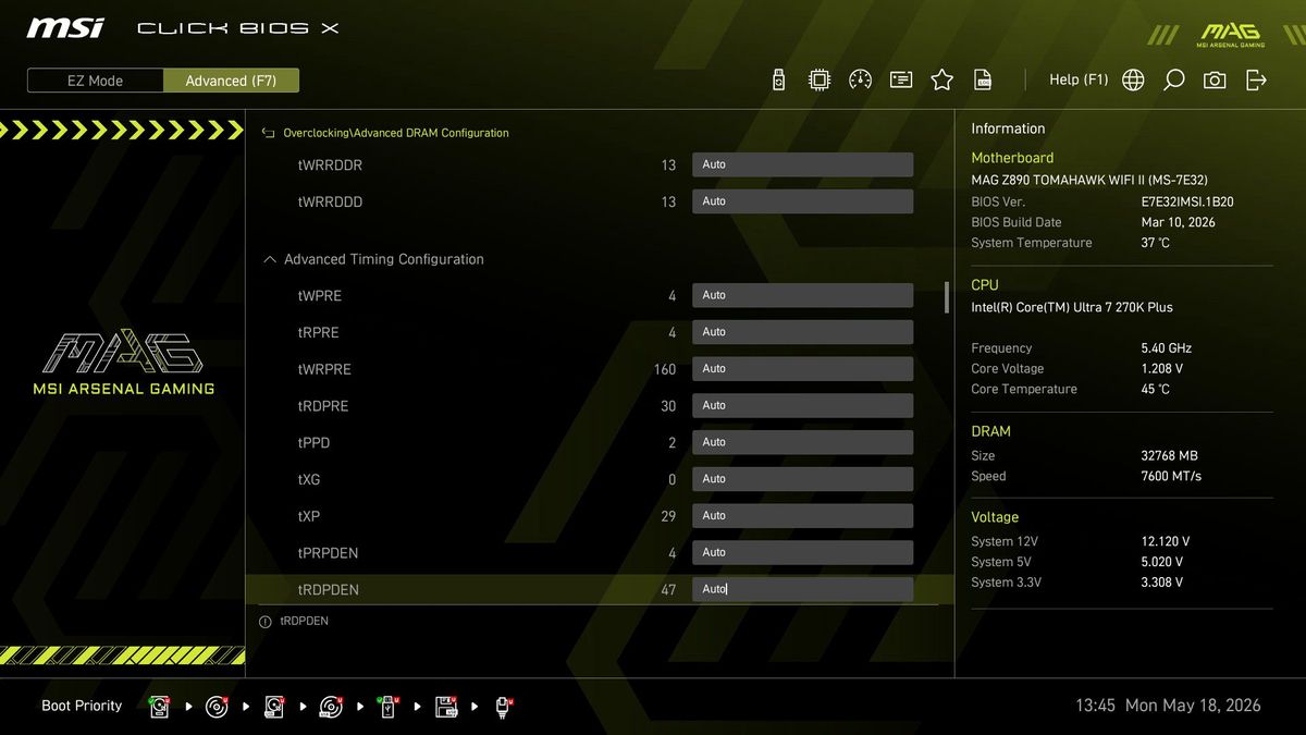 MSI MAG Z890 Tomahawk Wifi II