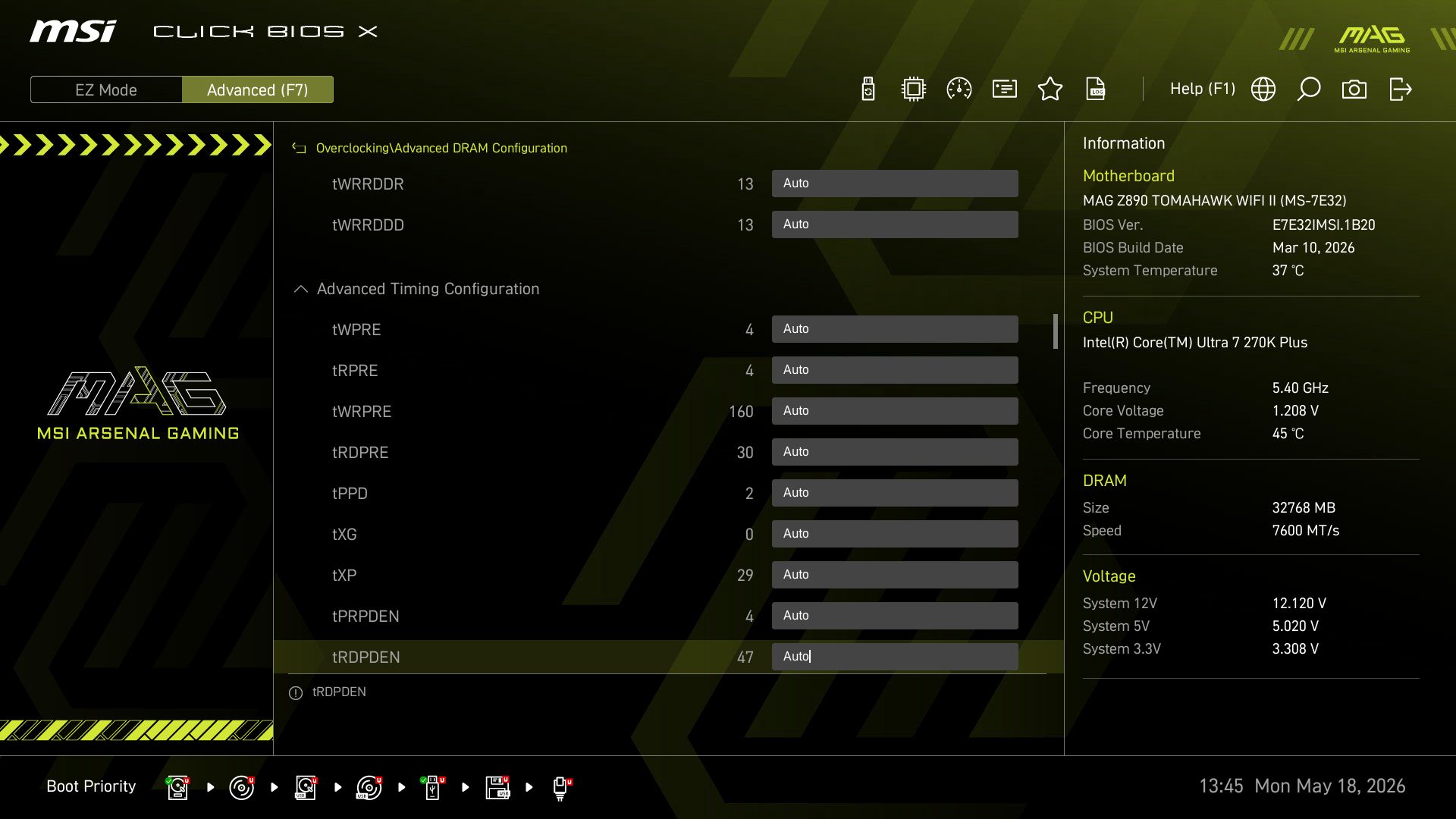 MSI MAG Z890 Tomahawk Wifi II