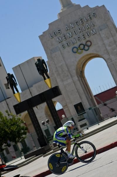 This Liquigas rider didn't have much time to remember back to when LA held the summer Olympic Games.