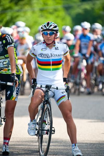 The World Champion Giorgia Bronzini (Colavita/Forno d'Asolo p/b Cooking Light) before the start of stage 3.